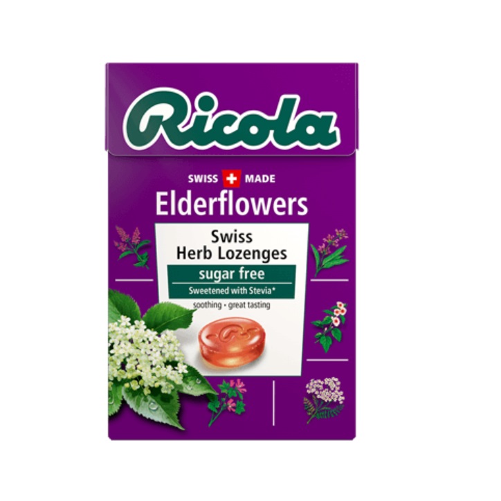 Ricola Elderflower Swiss Herbal Καραμέλες Χωρίς Ζάχαρη 45g